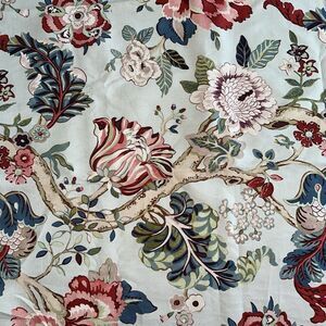 P Kaufman Fanciful Florale Cerulean Jacobean Print 35 x 54 100% Cotton Blue Pink